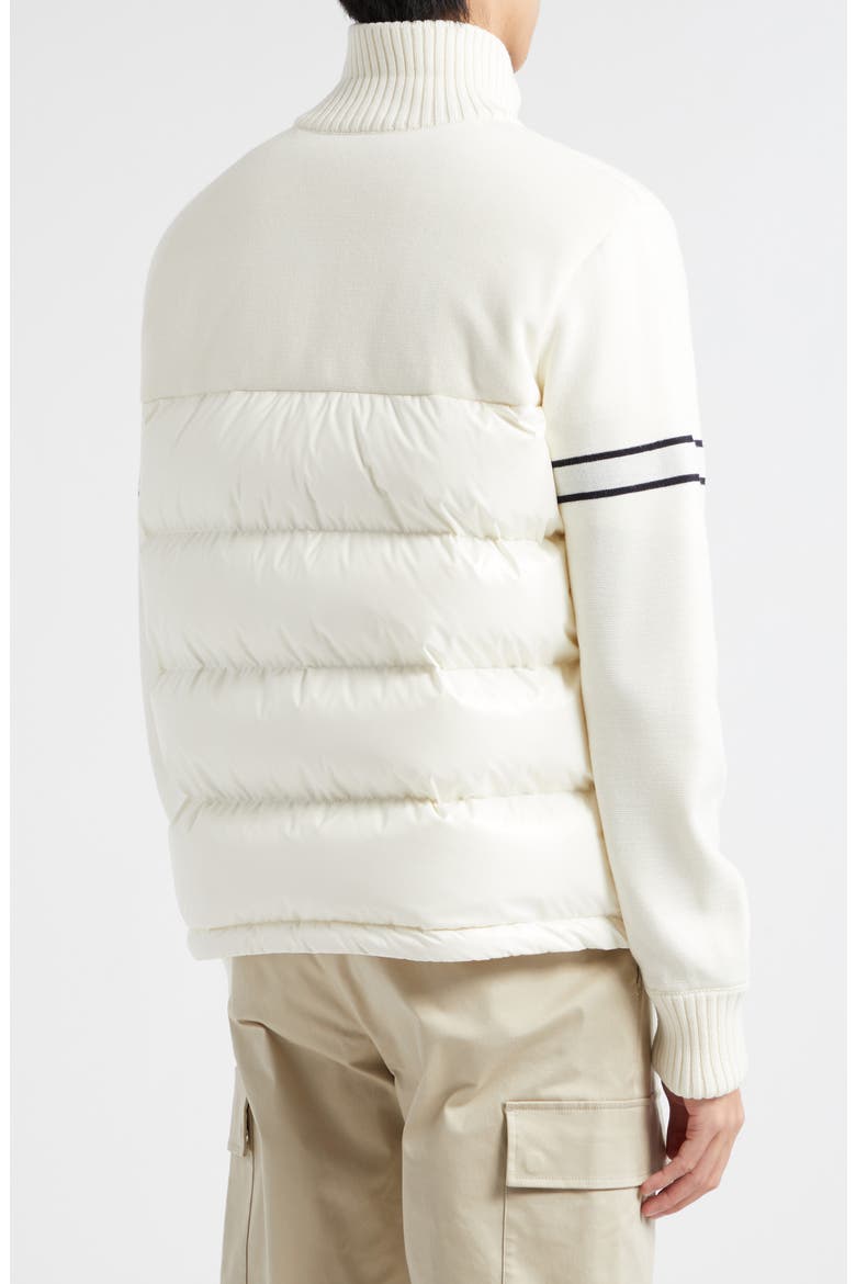 Wool Blend Puffer Cardigan, Alternate, color, WHITE
