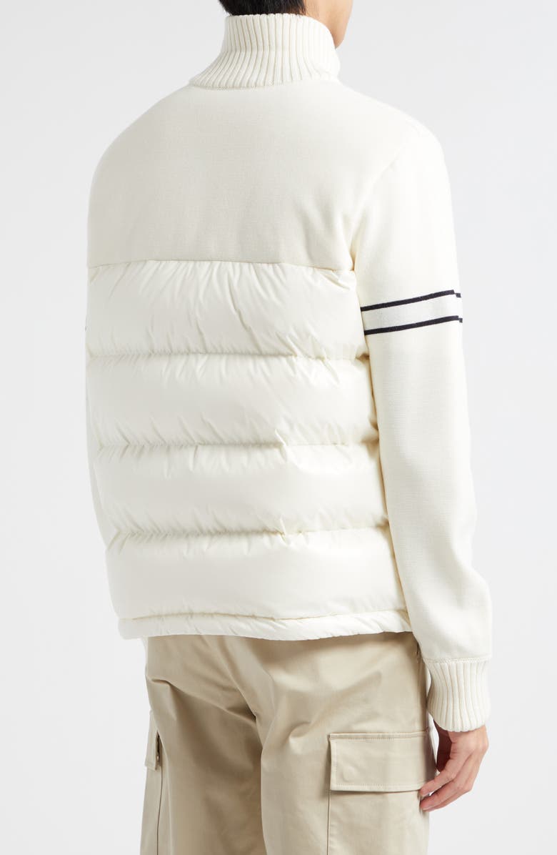 Moncler Wool Blend Puffer Cardigan, Alternate, color, 
