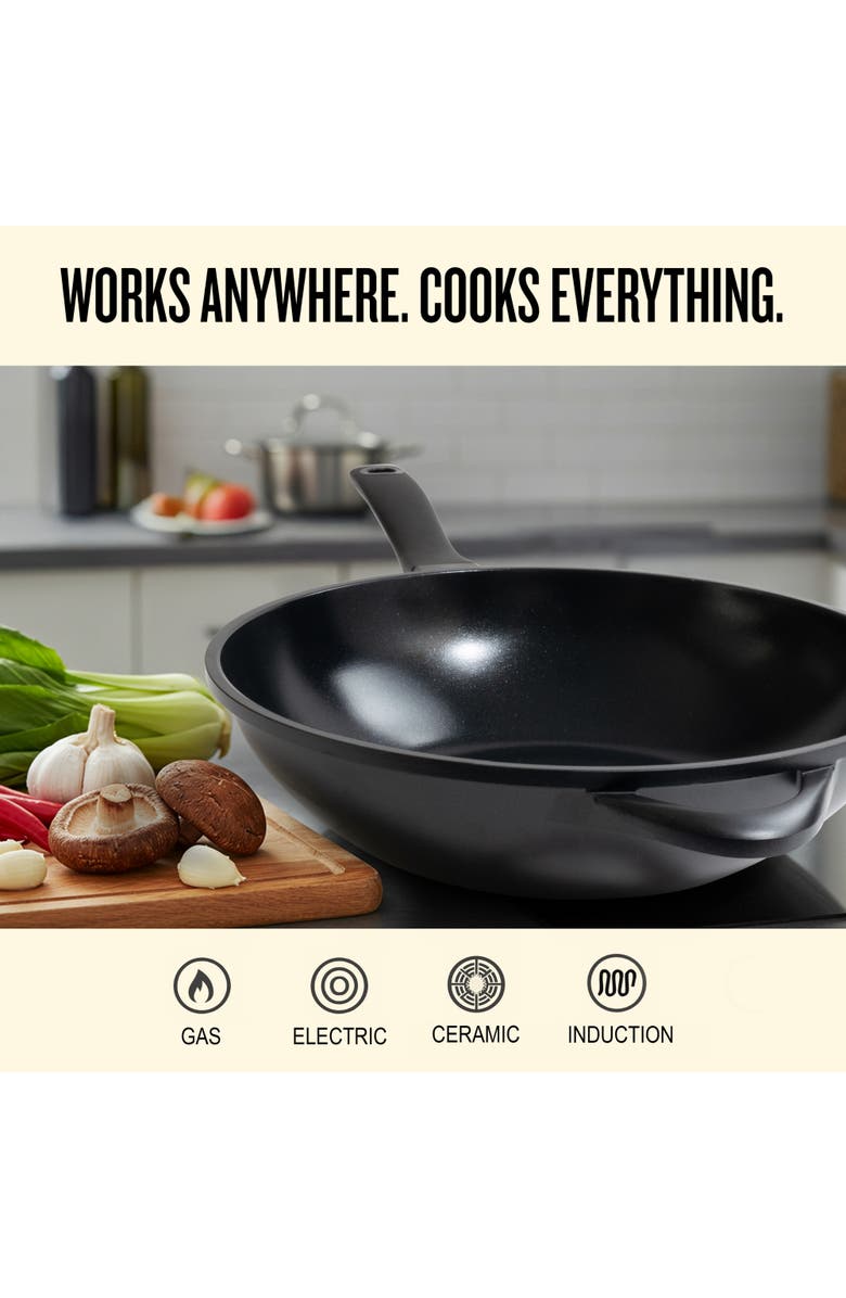 Alva Forest 12" Carbon Steel Wok, Alternate, color, Black