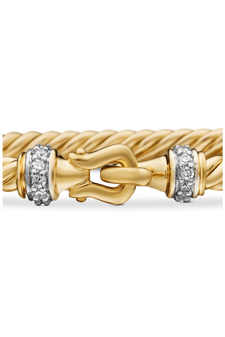 Buckle Classic 18K Yellow Gold & Diamond Cable Bracelet, 2.6mm, Alternate, color, DIAMOND