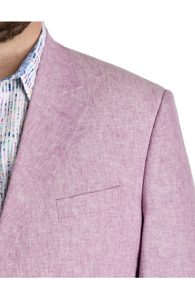 Oak Hill by DXL Big & Tall Jacket-Relaxer Linen-Blend Sport Coat, Alternate, color, Purple
