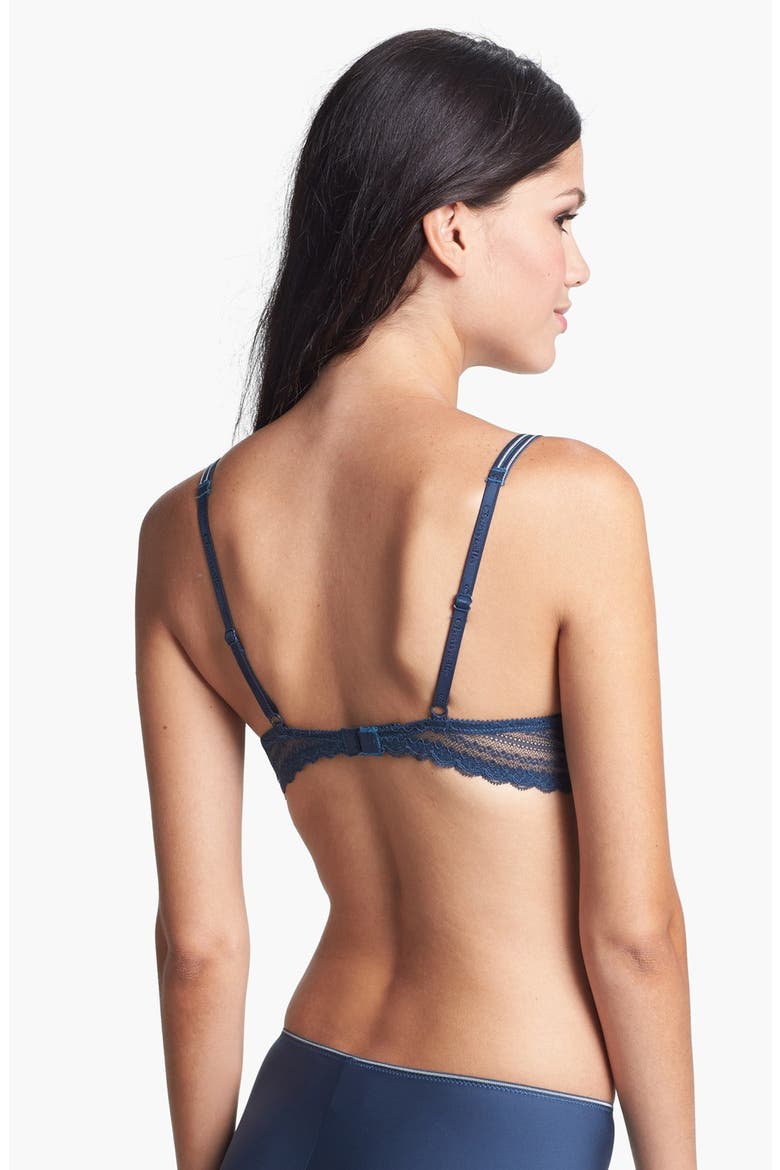 'Merci' Underwire Push-Up Bra, Alternate, color, METALLIC BLUE