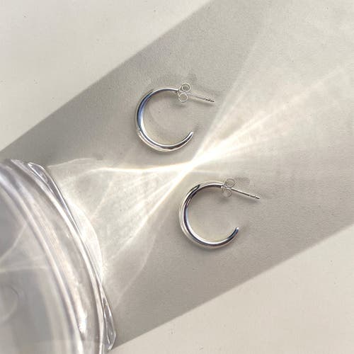 Astor & Orion Women's Crescent Silver Hoops Small In Silver