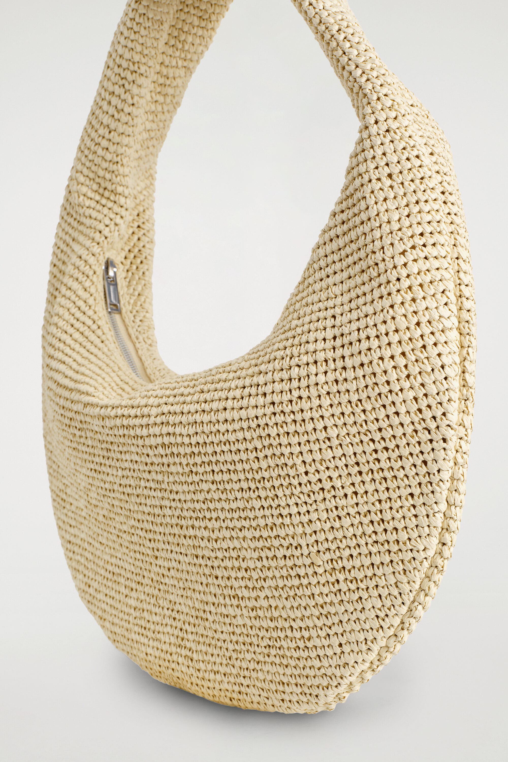 COS Curved Shoulder Bag - Straw, Alternate, color, Beige