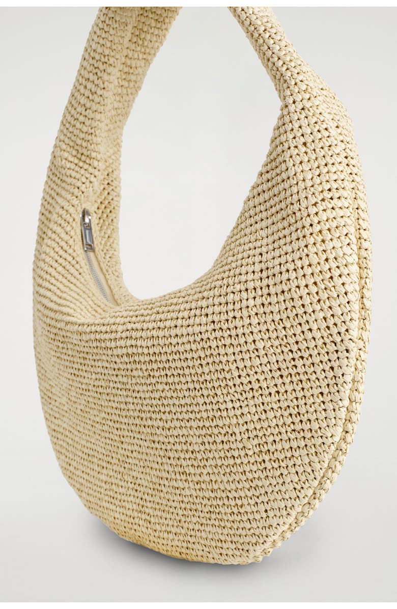 COS Curved Shoulder Bag - Straw, Alternate, color, Beige