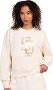 STARTER Women's Starter Cream San Diego Padres Pastels Boxy Fleece Sweatshirt