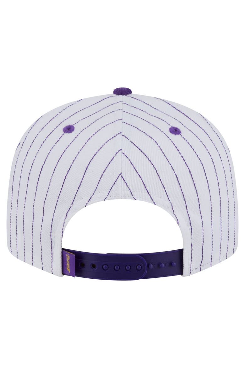 Men's New Era  White Los Angeles Lakers Deceptor Pinstripe 9FIFTY Snapback Hat, Alternate, color, White