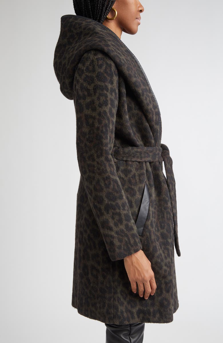 Ramy Brook Joan Animal Print Coat, Alternate, color, Deep Olive Animal