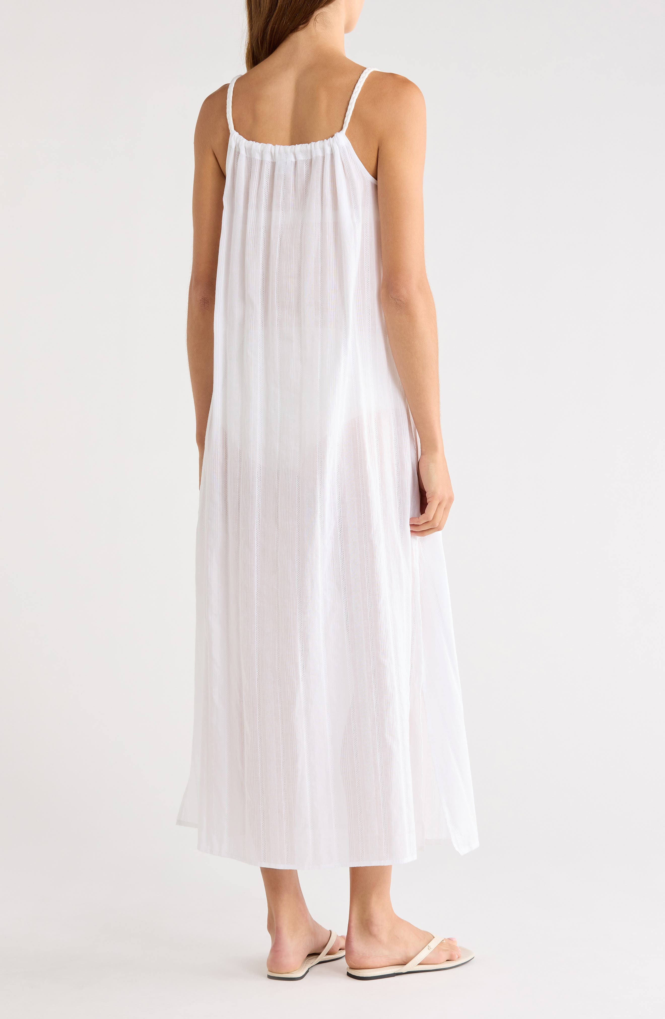 Textured Stripe Cotton Cover-Up Maxi Dress - image 2