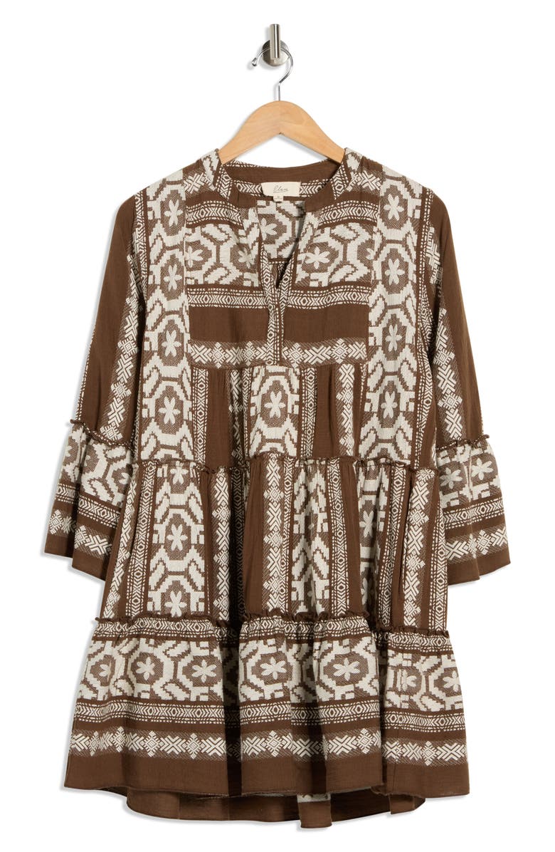 Elan Grecian Cover-Up Dress, Alternate, color, Brown/ Natural