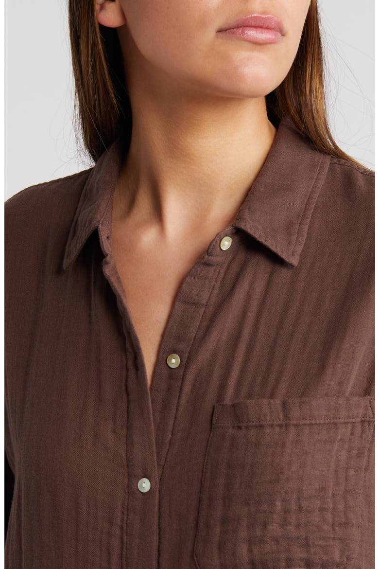 Ellis Cotton Button-Up Shirt, Alternate, color, BIRCH