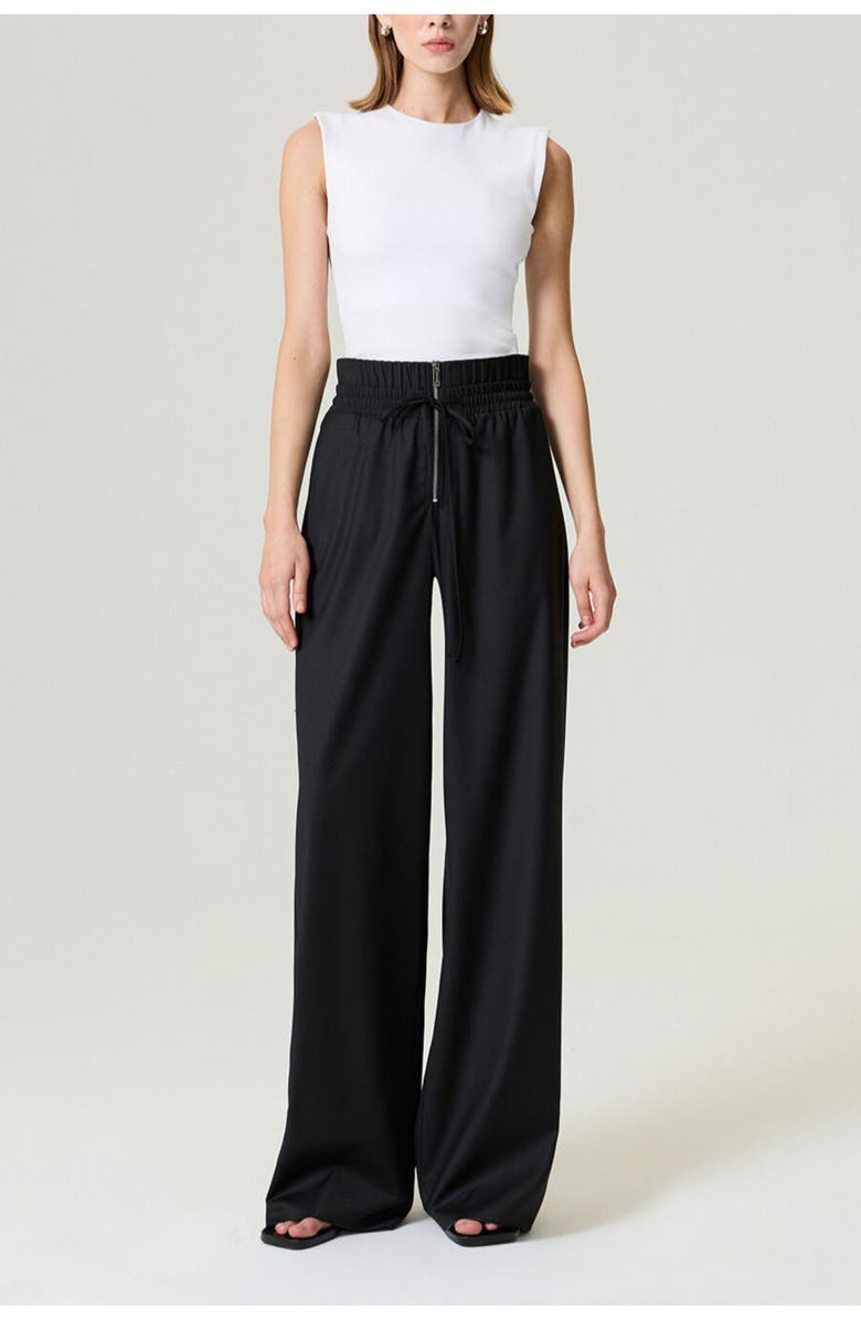 Nocturne Drawstring Waist Relaxed Pants, Alternate, color, Black