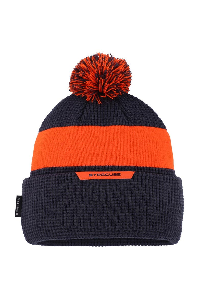 Youth Nike Navy Syracuse Orange Cuffed Knit Hat with Pom, Alternate, color, Navy