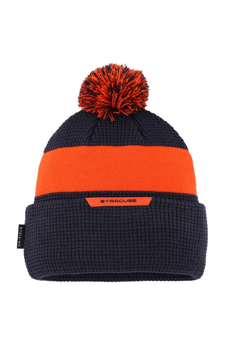 Nike Youth Nike Navy Syracuse Orange Cuffed Knit Hat with Pom, Alternate, color,