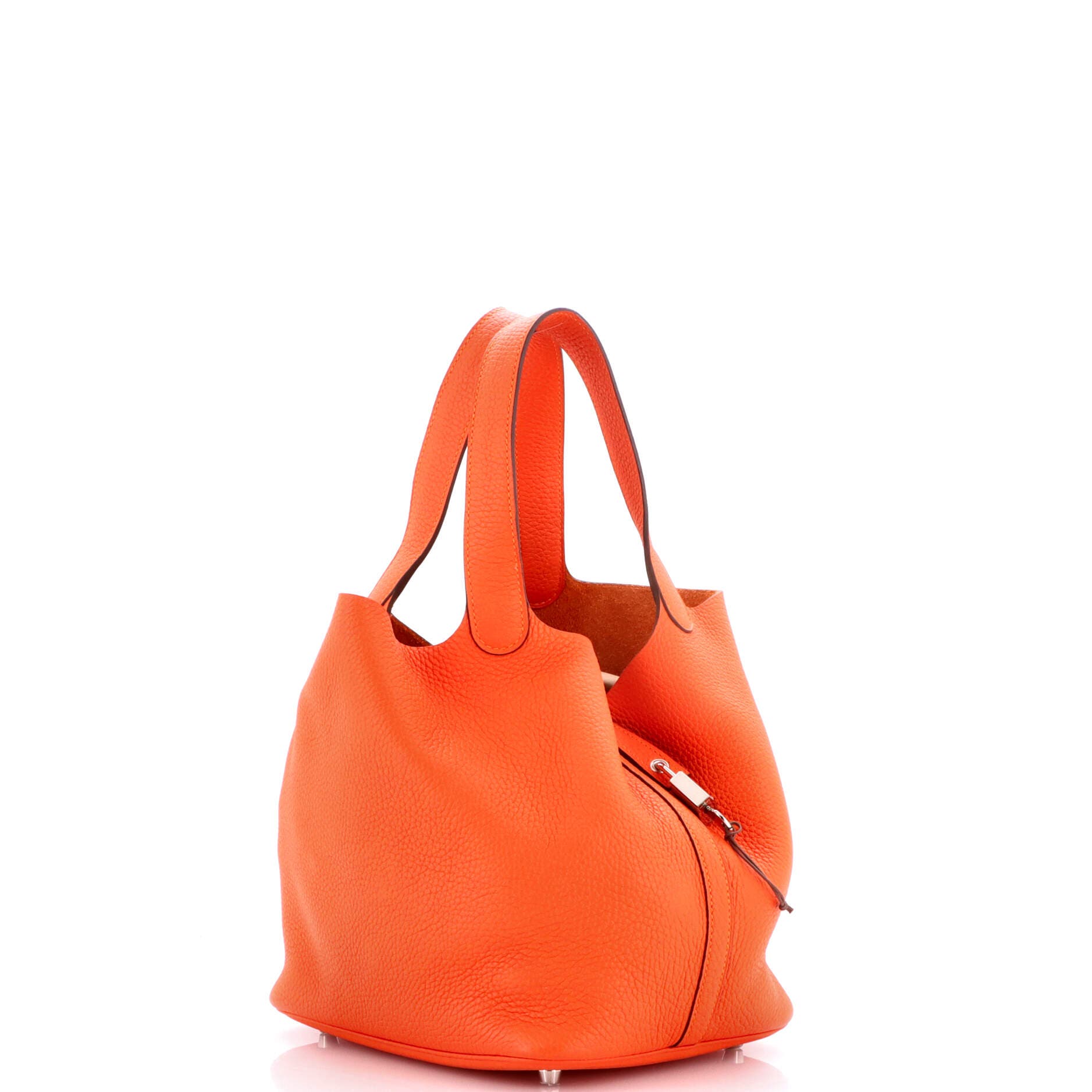 Pre-Owned Hermes Picotin Lock Bag Clemence MM, Alternate, color, Feu