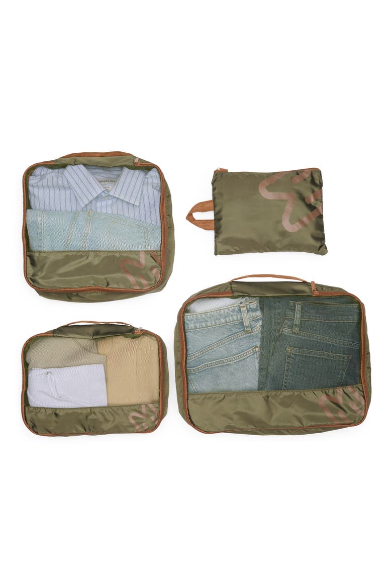 Max Set of 4 Packing Cubes, Main, color, HUNTER/ MOCHA