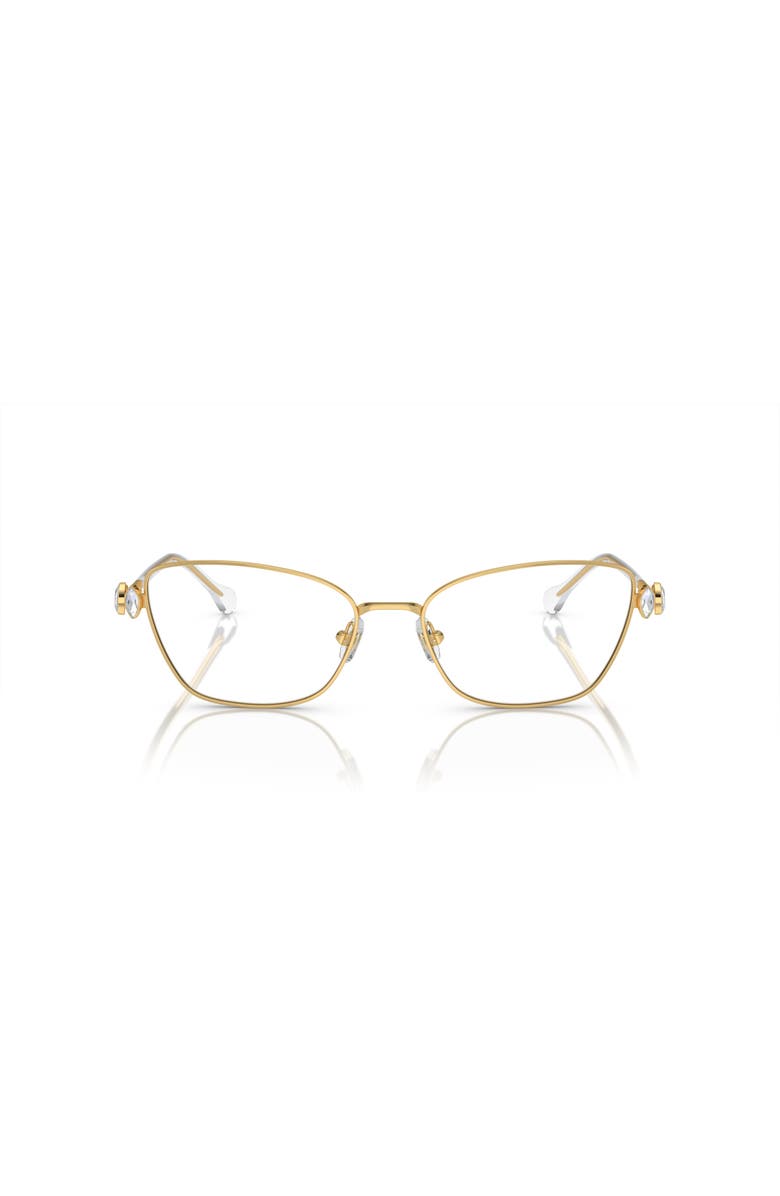 Swarovski 53mm Rectangle optical glasses, Alternate, color, Gold