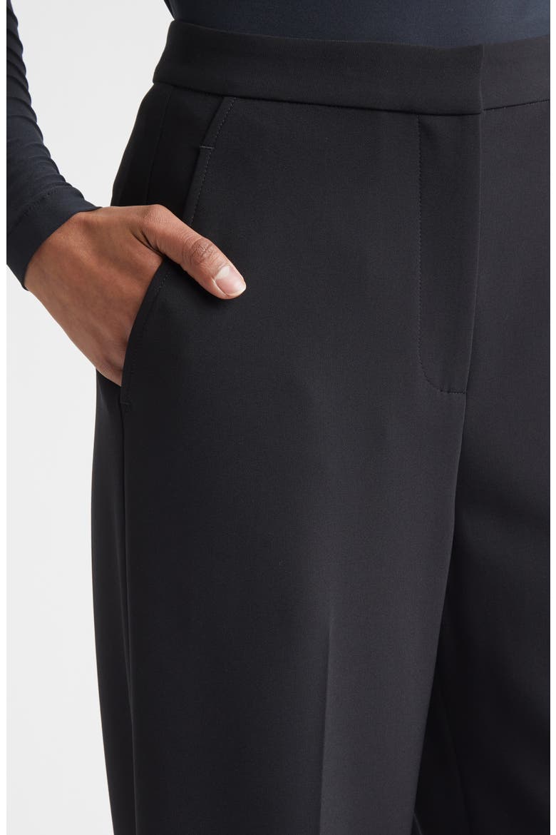 Stretch Linen Blend Twill Wide Leg Pants, Alternate, color, BLACK