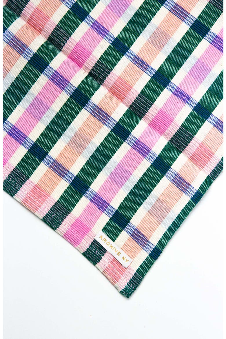 Handwoven Classic  Plaid Cotton Table Runner, Alternate, color, Green