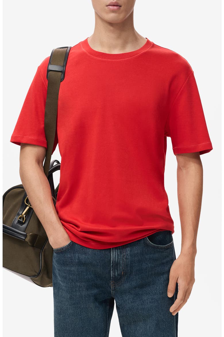 Regular Fit Medium Weight Cotton T-Shirt, Main, color, RED
