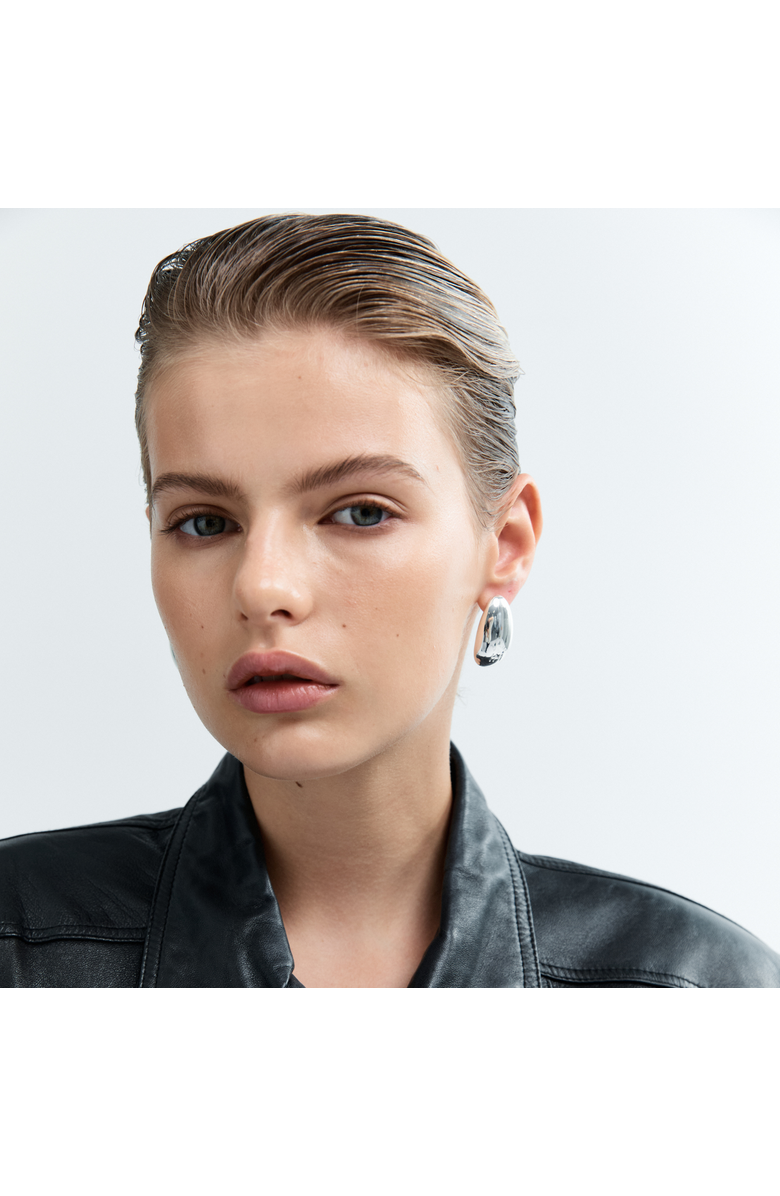 HEAVEN MAYHEM Bean Earrings, Alternate, color, Silver