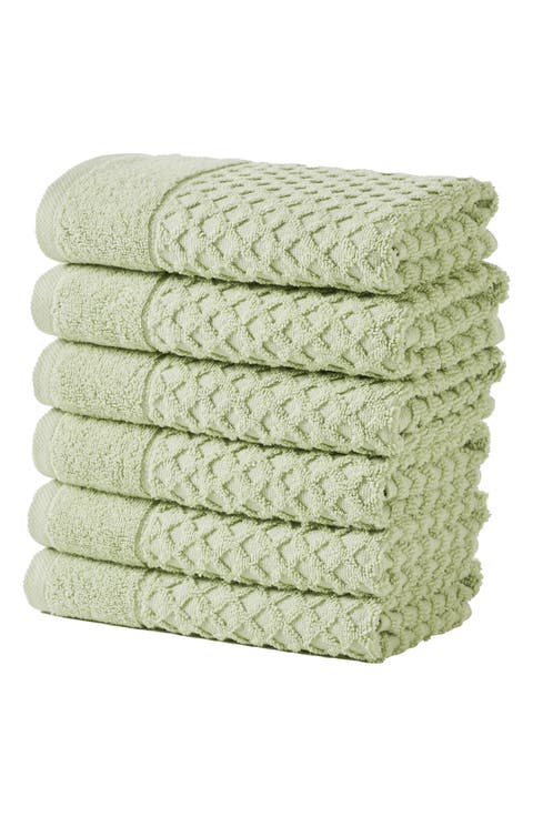 6-Pack Diamond Textured Hand Towels