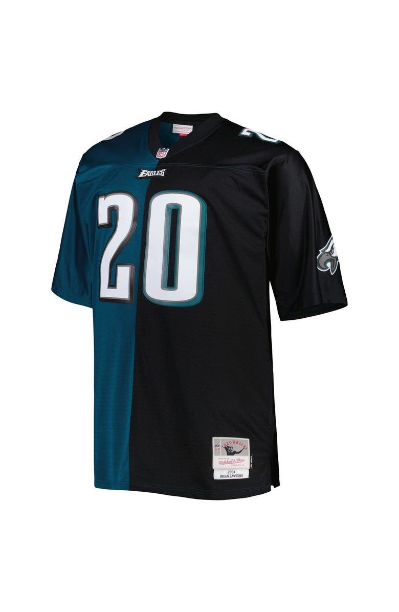 Mitchell & Ness Men's Mitchell & Ness Brian Dawkins Midnight Green/Black Philadelphia Eagles Big & Tall Split Legacy Retired Player Replica Jersey, Alternate, color, 