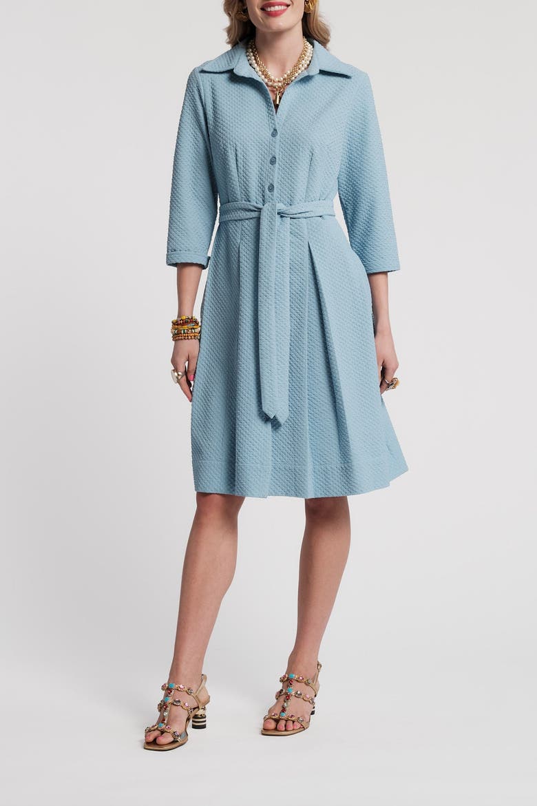 Bellini Dress Waffle Weave Textured Poly, Main, color, Air Blue