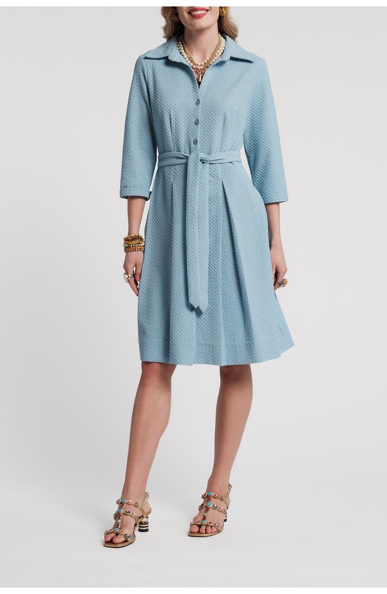 Frances Valentine Bellini Dress Waffle Weave Textured Poly, Main, color, Air Blue
