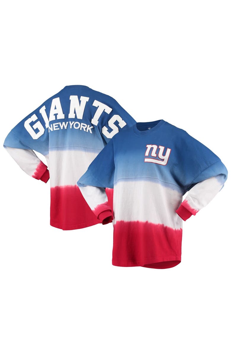 FANATICS Women's Fanatics Branded Royal/Red New York Giants Ombre Long Sleeve T-Shirt, Main, color, 