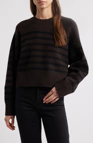 rag & bone Bridget Stripe Crewneck Wool Blend Sweater