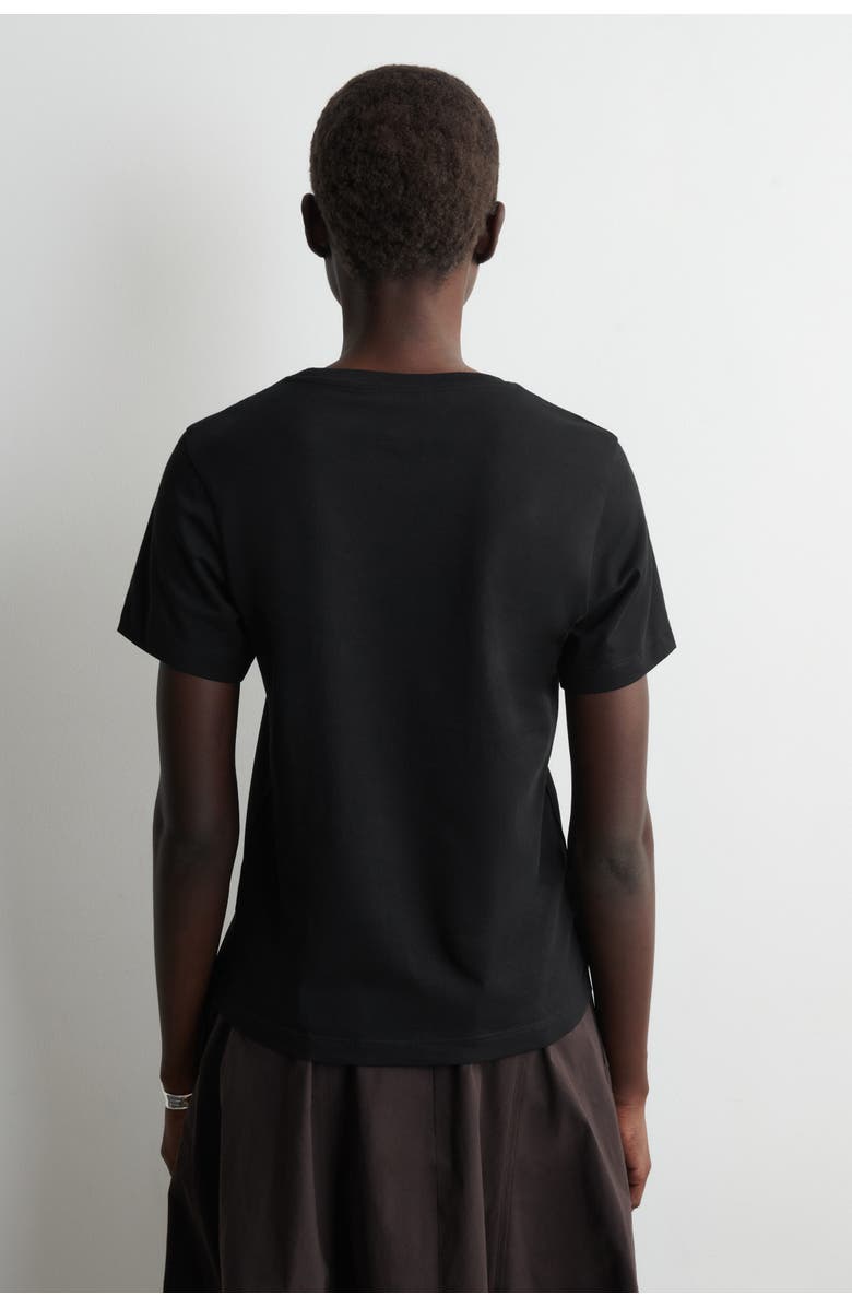 COS Cotton-Modal Crew-Neck T-Shirt, Alternate, color, Black