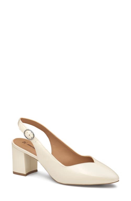 Johnston & Murphy Vicki Slingback Pump In Bone Italian Pearlized