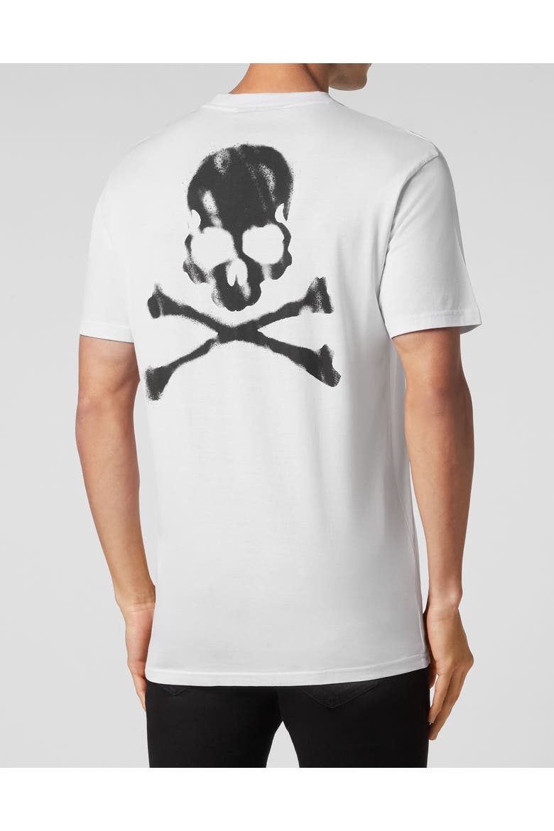 T-Shirt Round Neck Skull&Bones Men, Alternate, color, white