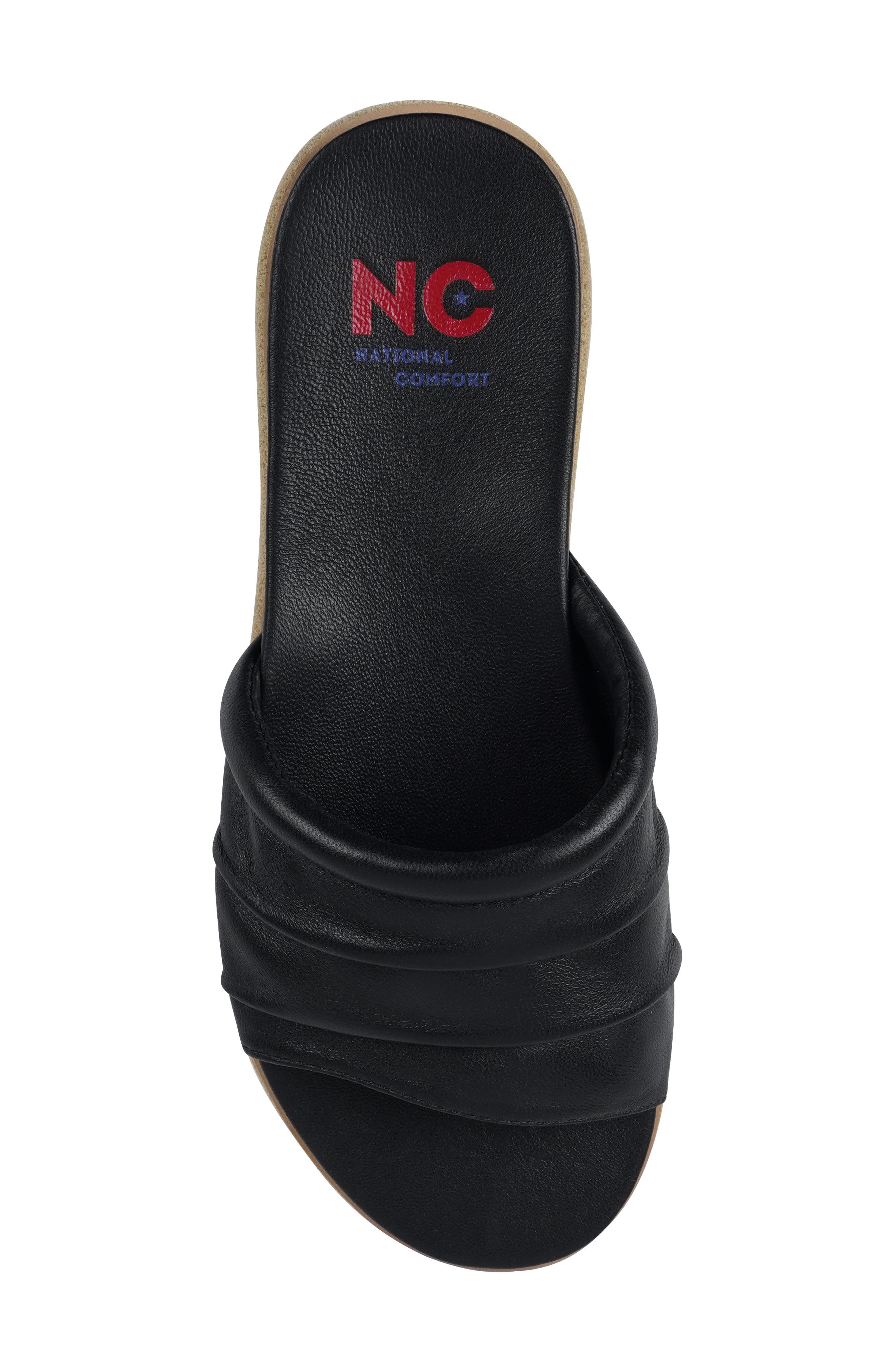 National Comfort Marieller Platform Slide Sandal, Alternate, color, Black Leather
