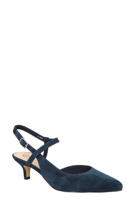 Navy slingback kitten heels hotsell