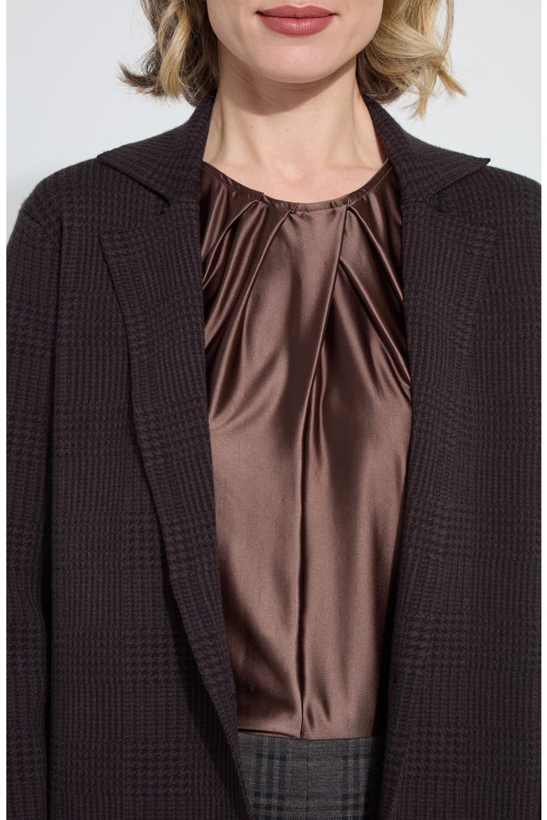 Lina Glen Plaid Jacquard Sweater Coat, Alternate, color, DOUBLE ESPRESSO BLACK