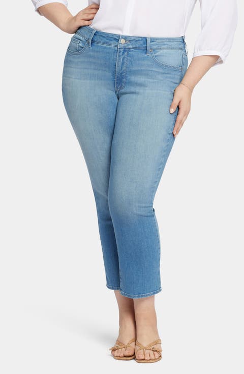 Marilyn High Waist Ankle Straight Leg Jeans (Mesmerize) (Plus)