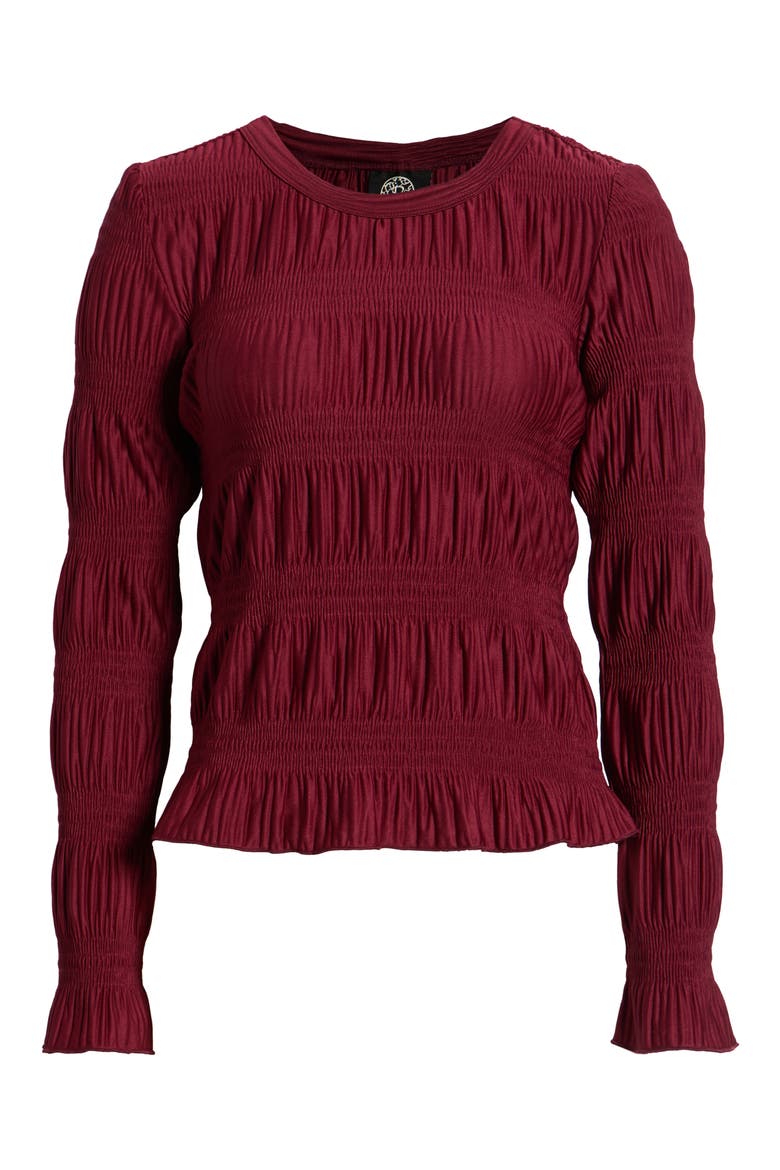 Merrow Smocked Top, Alternate, color, RUBY WINE