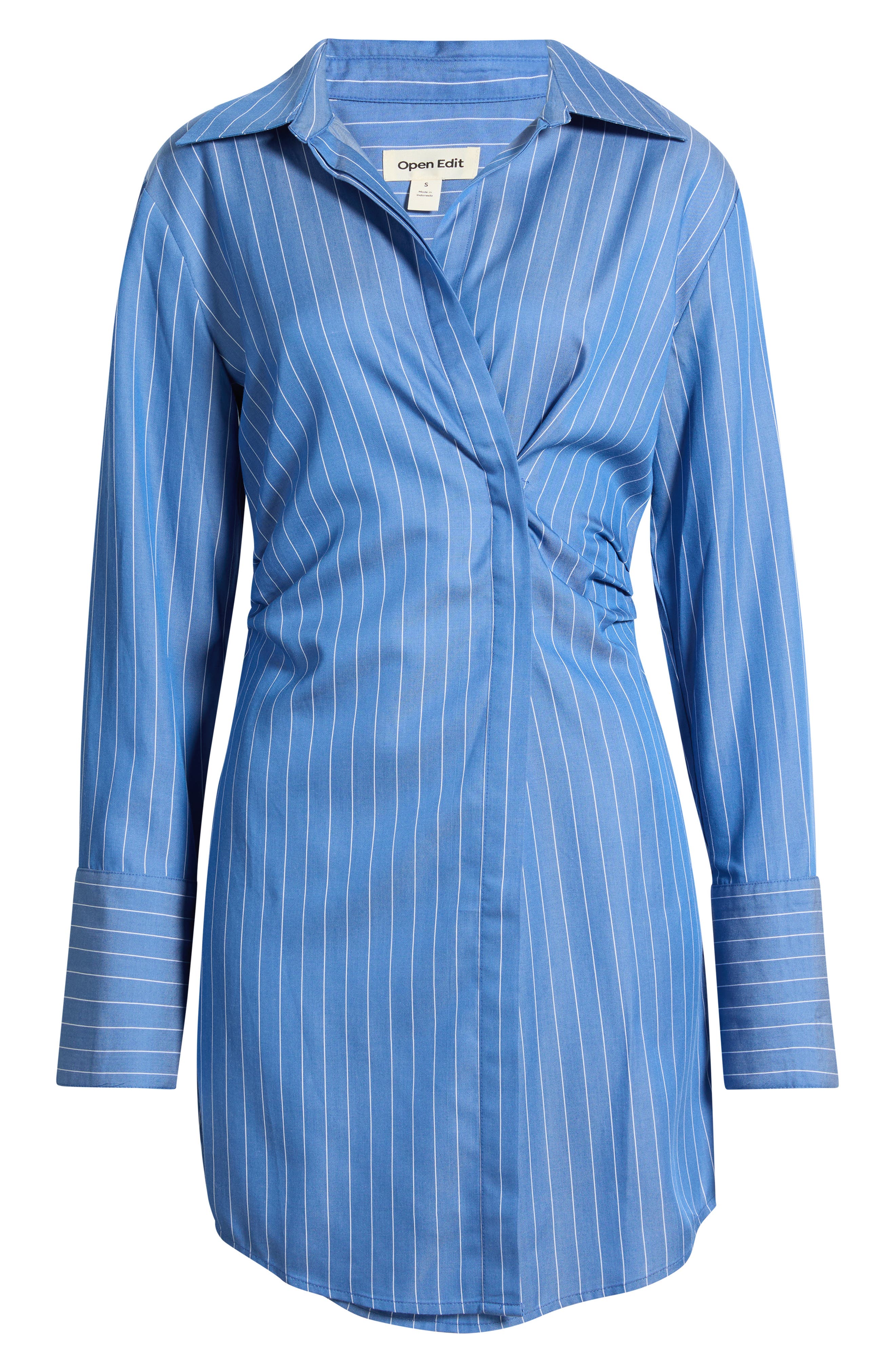 Open Edit Asymmetrical Cinched Waist Shirt Dress (Women) | Nordstrom