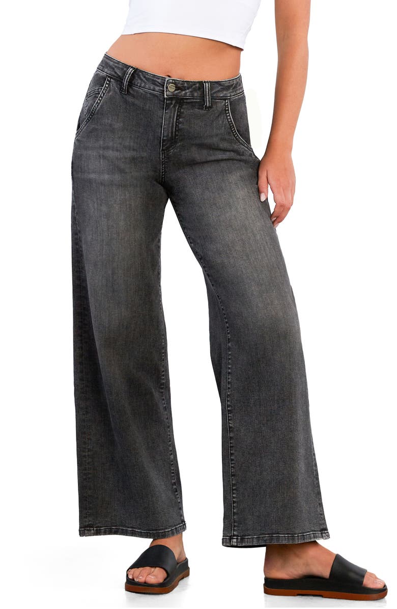 HINT OF BLU Relaxed Wide Leg Jeans, Main, color, Storm Grey