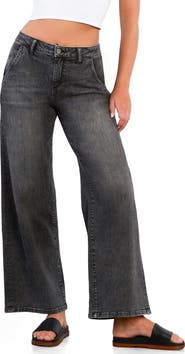 HINT OF BLU Relaxed Wide Leg Jeans