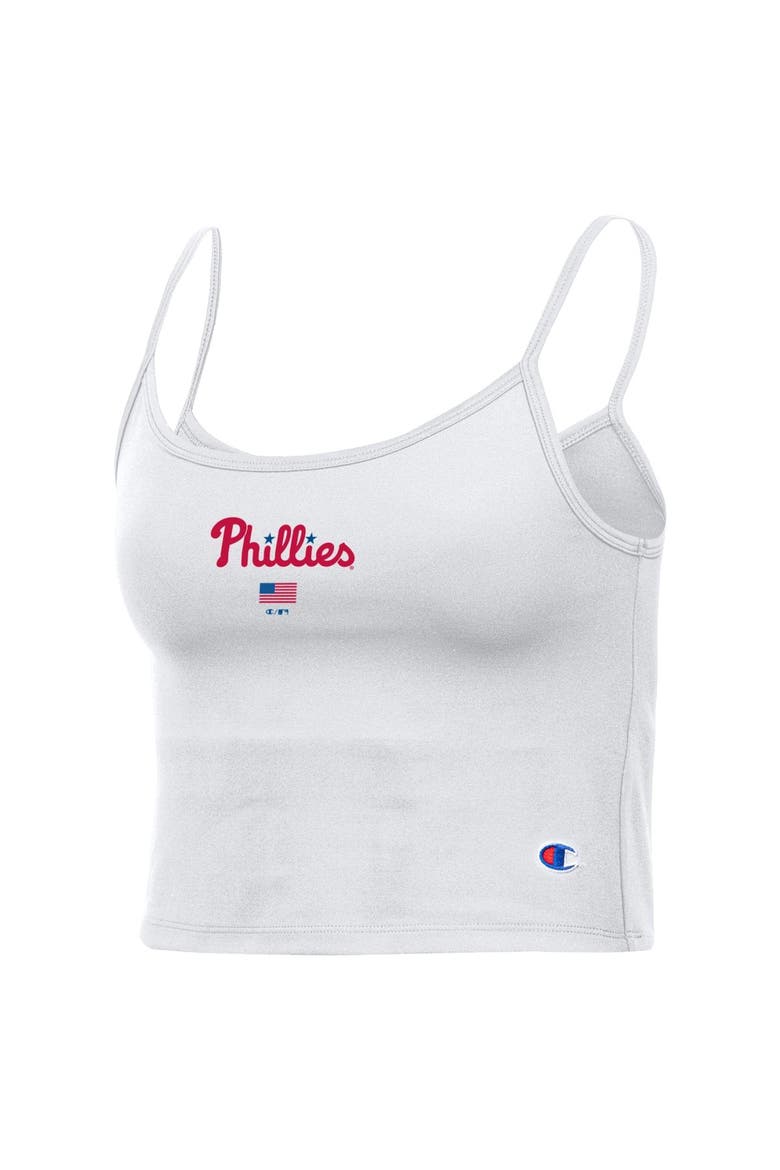 Women's Champion White Philadelphia Phillies America Scoop Tank Top, Alternate, color, White