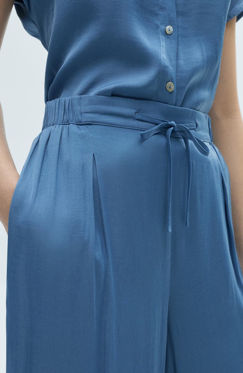 MANGO Flowy Palazzo Ankle Pants, Alternate, color, 