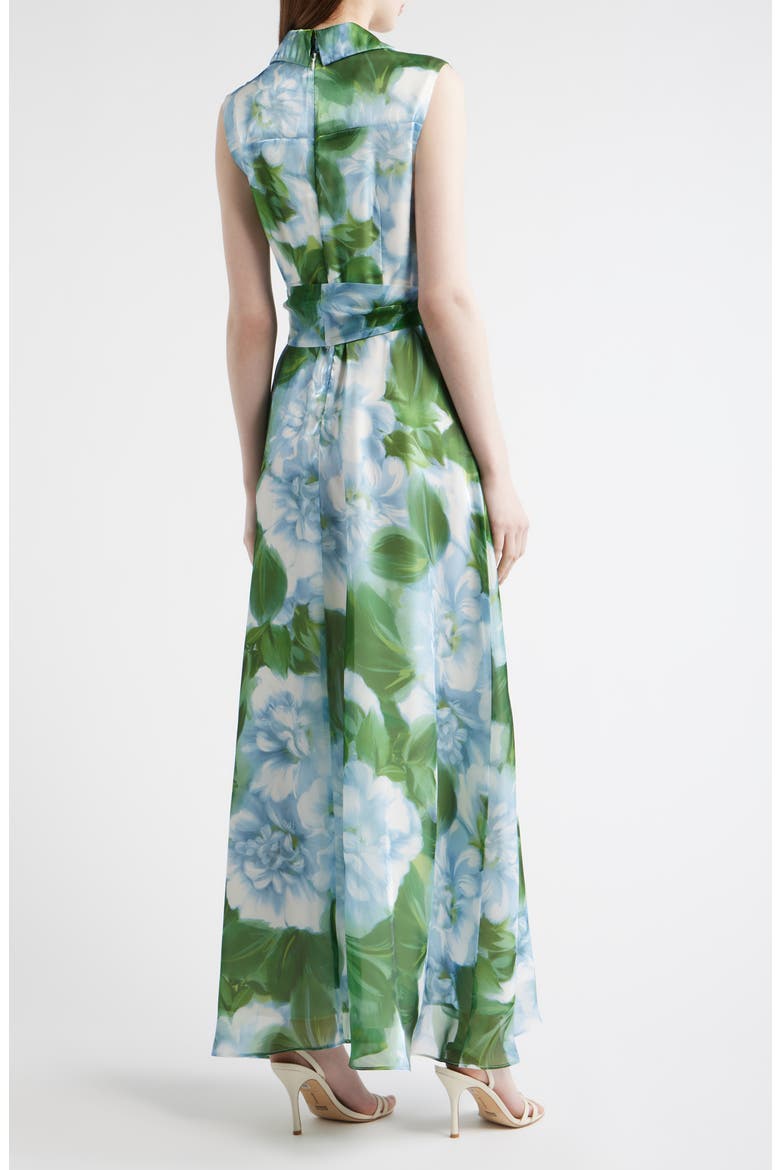 Tie Waist Sleeveless Gown, Alternate, color, GREEN MULTI