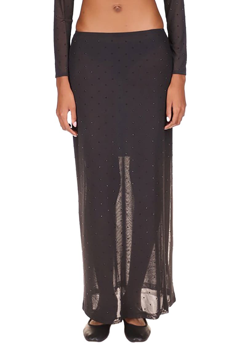 Rhinestone Mesh Skirt, Alternate, color, Black