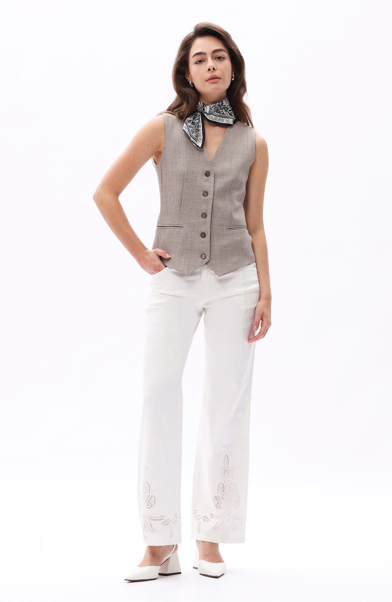 Bayeas Embroidered Mid Rise Straight Leg Jeans, Alternate, color, 