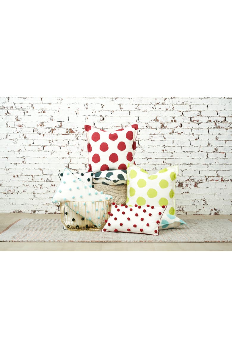 Ruby Dot Printed Throw Pillow, 20" x 20", Alternate, color, Red