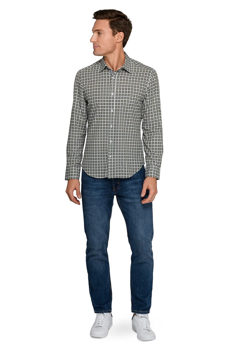 Brooklyn Brigade Grid Print Woven Long Sleeve Basic, Alternate, color, Olive