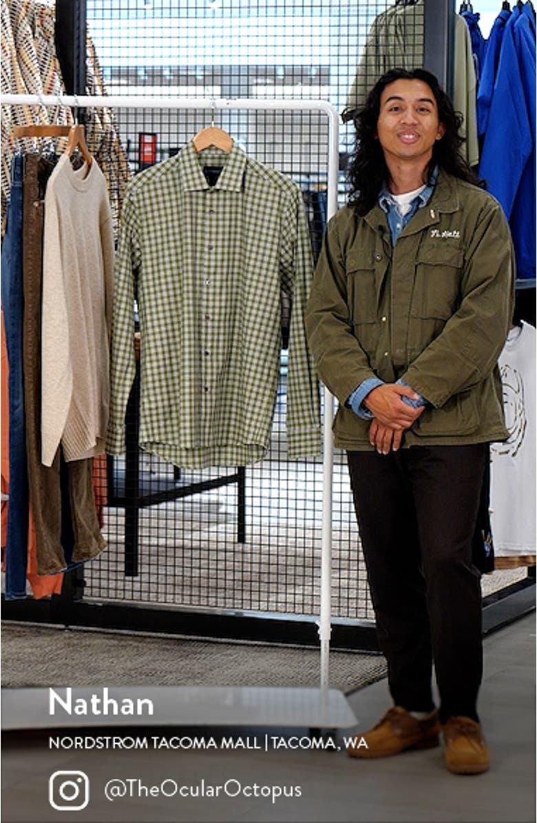 Exploded Check Cotton Button-Up Shirt, sales video thumbnail